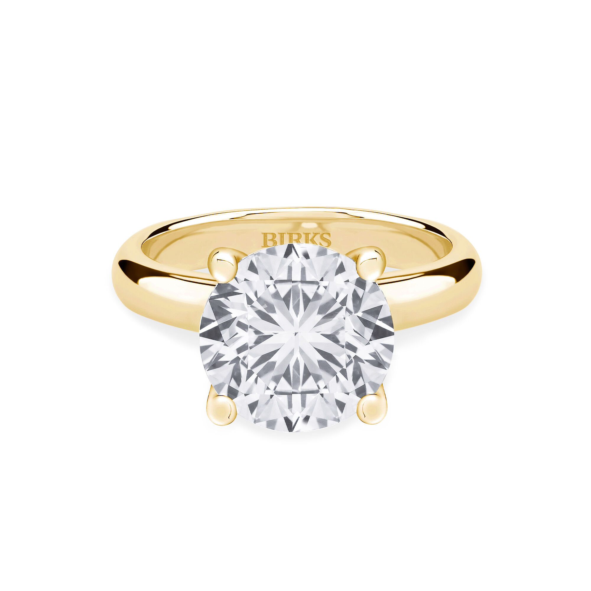 Bague de fiancailles en or jaune a diamant Birks Blue